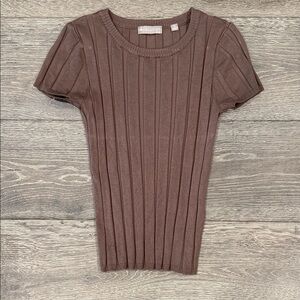 Revolution Chocolate Ribbed Short Sleeve Tee